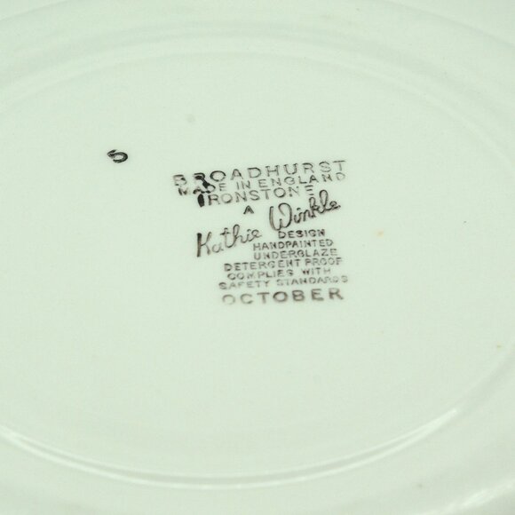 Vintage Broadhurst “October” Dinner Plates by Kathie Winkle – Set of 6 (England, - Picture 2 of 2